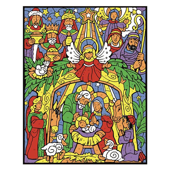 COLORFUL NATIVITY COLOR BY NUMBER ADVENT CALENDAR EWTN Religious